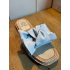 Blauwe strik slipper